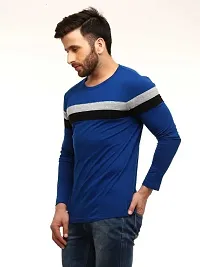 RiseMax Striped Multicolor Full Sleeve Round Neck Regular Fit T-Shirts For Men-thumb2