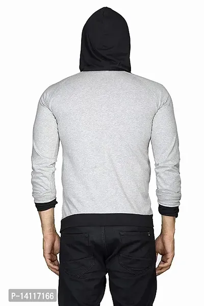 RiseMax Colorblocked Multicolor Hoodie Full Sleeve With Zip Regular Fit T-Shirts For Men-thumb4