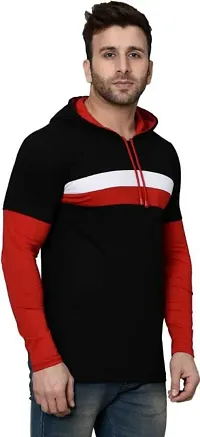 RiseMax Striped Multicolor Full Sleeve Hoodie Regular Fit T-Shirts For Men-thumb3