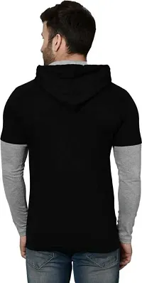 RiseMax Striped Multicolor Full Sleeve Hoodie Regular Fit T-Shirts For Men-thumb3