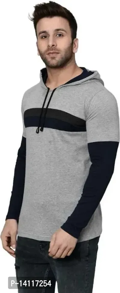 RiseMax Striped Multicolor Full Sleeve Hoodie Regular Fit T-Shirts For Men-thumb4