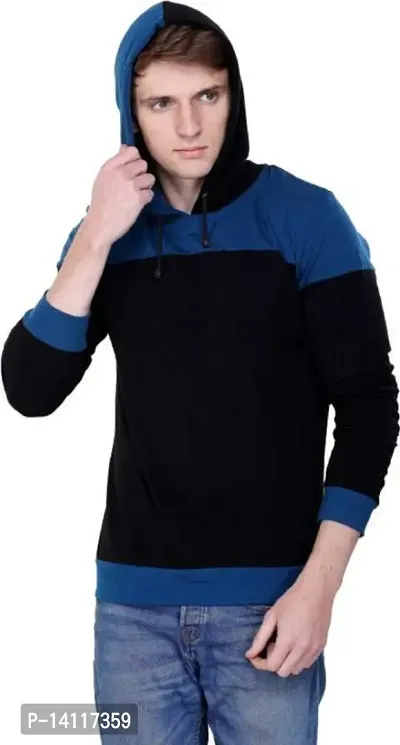 RiseMax Colorblocked Multicolor Hoodie Full Sleeve Regular Fit T-Shirts For Men-thumb0