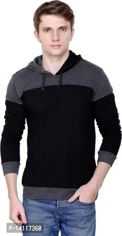 RiseMax Colorblocked Multicolor Hoodie Full Sleeve Regular Fit T-Shirts For Men-thumb3