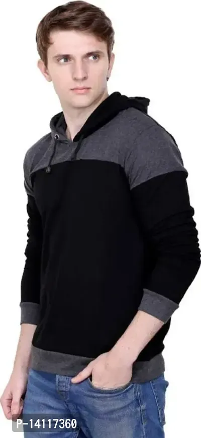RiseMax Colorblocked Multicolor Hoodie Full Sleeve Regular Fit T-Shirts For Men-thumb2