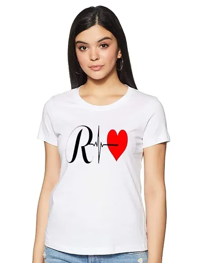RiseMax Typography Women Printed White Color Short Sleeves Round Neck T-Shirts For Women