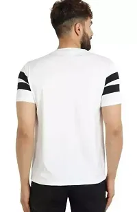 RiseMax Striped White Color Half Sleeves Round Neck T-Shirts For Men-thumb2