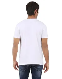 RiseMax Printed White Color Half Sleeves Round Neck T-Shirts For Men-thumb1