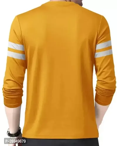 RiseMax Mustard Color Striped Multicolor Round Neck Full Sleeve Regular Fit T-Shirts For Men-thumb2