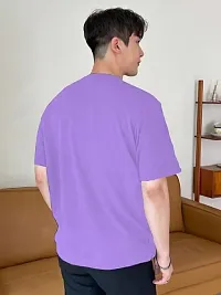 Solid Lavender Color Oversized T-Shirts For Men-thumb2