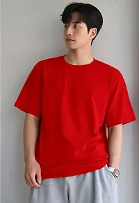 Solid Red Color Oversized T-Shirts For Men-thumb1