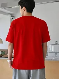 Solid Red Color Oversized T-Shirts For Men-thumb4