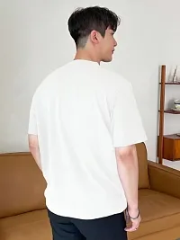 Solid White Color Oversized T-Shirts For Men-thumb1