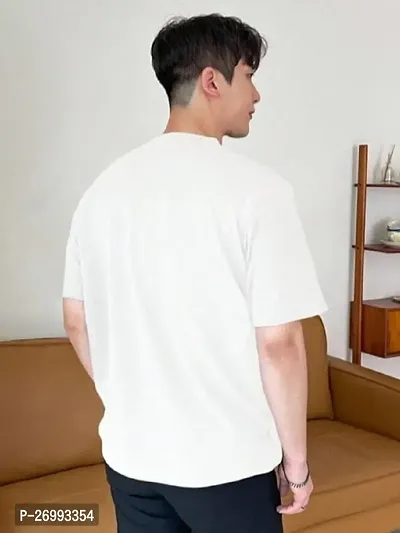 Solid White Color Oversized T-Shirts For Men-thumb2