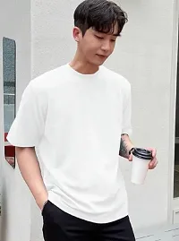 Solid White Color Oversized T-Shirts For Men-thumb3