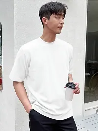 Solid White Color Oversized T-Shirts For Men-thumb2