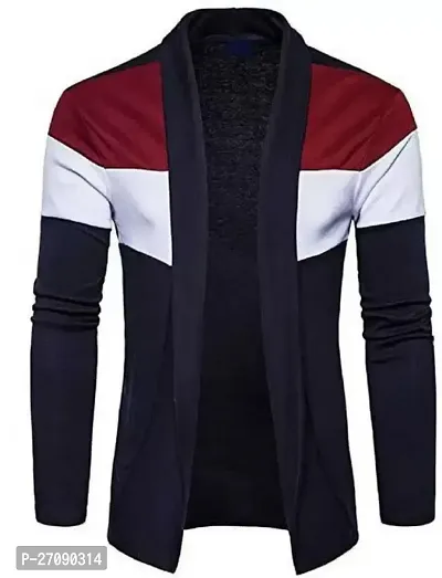 Classic Cotton Blend Color Blocked Multicolor Shrug for Men-thumb0