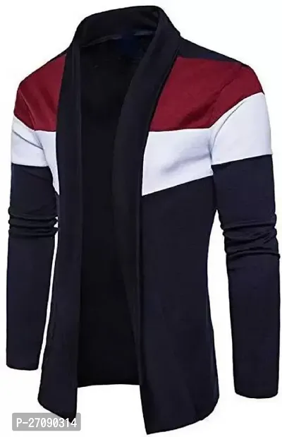 Classic Cotton Blend Color Blocked Multicolor Shrug for Men-thumb3