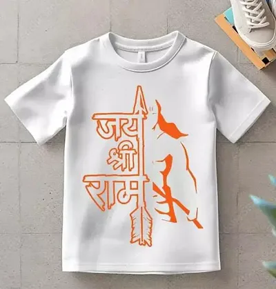 Boys Half Sleeve Ram Mandir / Shri Ram Printed T-shirts