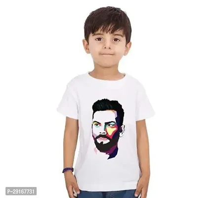 Stylish White Polyester Printed Tshirt For Boys