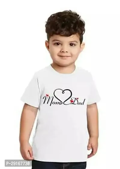 Stylish White Polyester Printed Tshirt For Boys