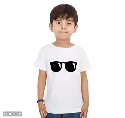 Stylish White Polyester Printed Tshirt For Boys-thumb0