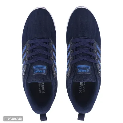 Stylish Navy Blue Synthetic Sports Shoes For Men-thumb2