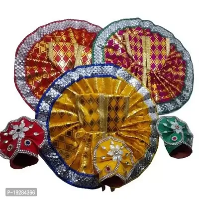 Laddu Gopal Dress/ Kanha Ji Poshak Pack Of 3 With Mukut 3 Pis Size 4 Number