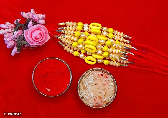 Rakhi for Brother/ Bhai/ Bro/ Bhabhi With Roli Chawal (12 Rakhi)-thumb0