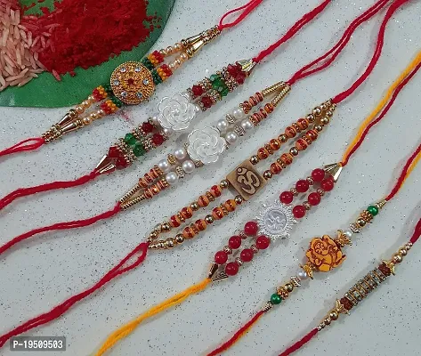 Rakhi for Brother/ Bhai/ Bro/ Bhabhi With Roli Chawal 7 PIS Rakhi-thumb0