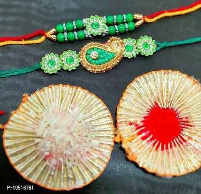 beautifull beads rakhi /pair rakhi/couple rakhi/bhaiya bhabi rakhi Rakhi Combos-thumb0