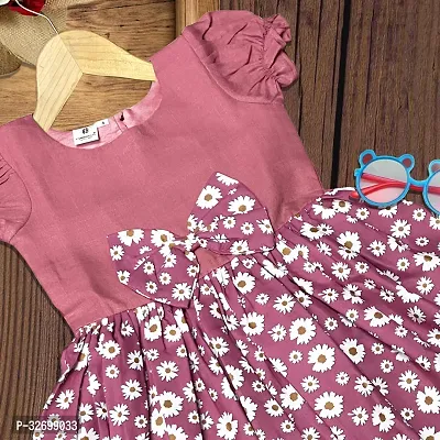 Stylish Pink Cotton Printed Dresses For Girls-thumb4