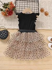 Stylish Black Cotton Printed Dresses For Girls-thumb1