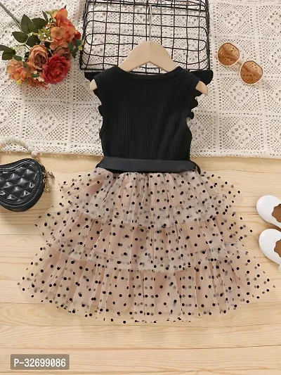 Stylish Black Cotton Printed Dresses For Girls-thumb2