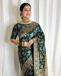 Stylish Green Cotton Printed Saree With Blouse Piece For Women-thumb4