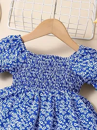 Stylish Blue Cotton Printed Dresses For Girls-thumb2