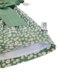 Stylish Green Cotton Printed Dresses For Girls-thumb4