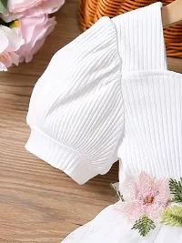 Stylish White Cotton Solid Dresses For Girls-thumb3