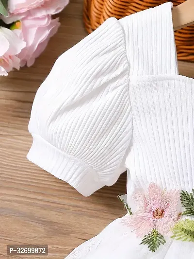 Stylish White Cotton Solid Dresses For Girls-thumb4