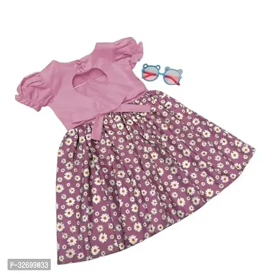 Stylish Pink Cotton Printed Dresses For Girls-thumb3