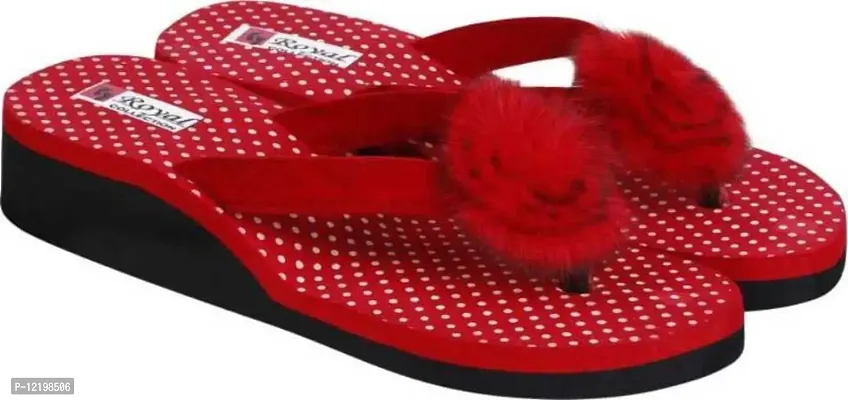 BoomBeauty Super Quality Most Comfortable Women's Slippers (Red, numeric_8)-thumb0