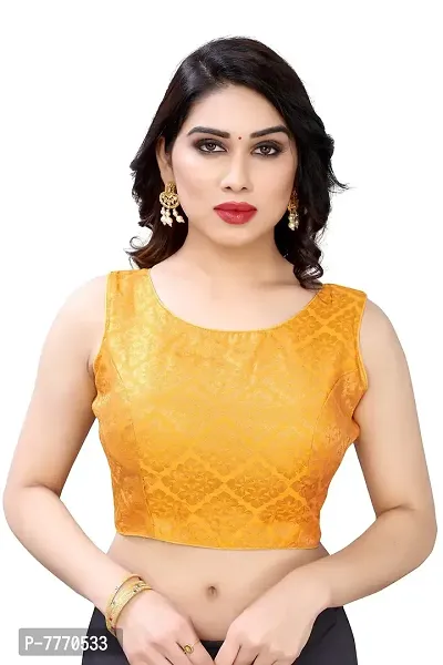 BH Bandhani HUBWomen's Banarasi Silk Blouses(36,38,40)(Sleeve availble in Side)-thumb0
