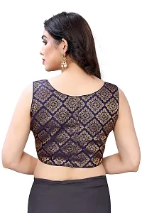 BH Bandhani HUBWomen's Banarasi Silk Blouses(36,38,40)(Sleeve availble in Side)-thumb1