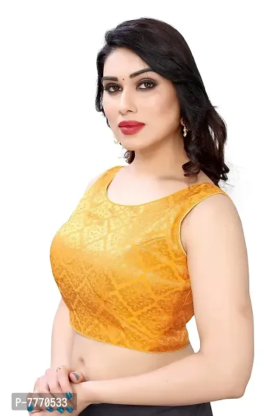 BH Bandhani HUBWomen's Banarasi Silk Blouses(36,38,40)(Sleeve availble in Side)-thumb3