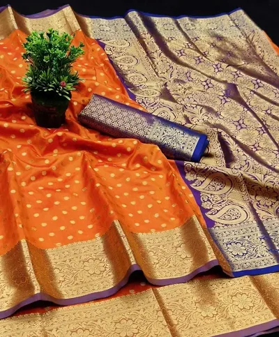 Woven Design Banarasi Silk Sarees With Blouse Piece