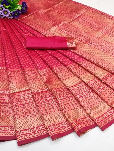 Alluring Silk Cotton Saree with Blouse piece 