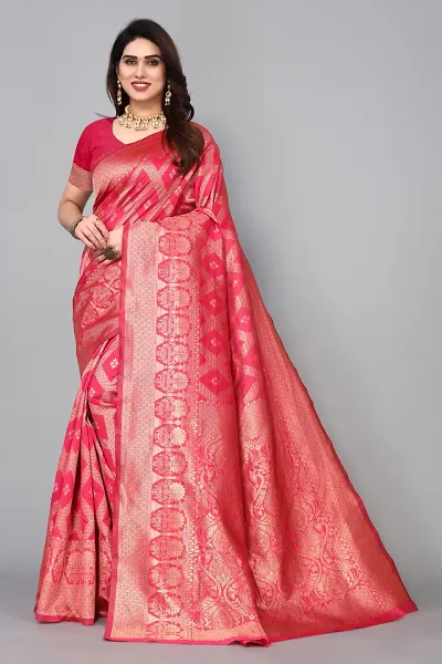 Best Selling Cotton Blend Saree with Blouse piece 
