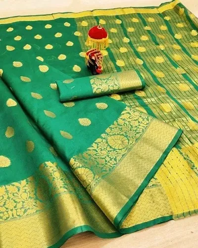 Cotton Silk Zari Woven Sarees with Blouse piece