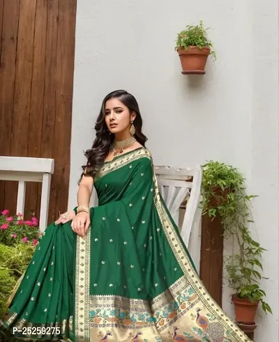 Beautiful Paithani Silk Saree With Blouse Piece