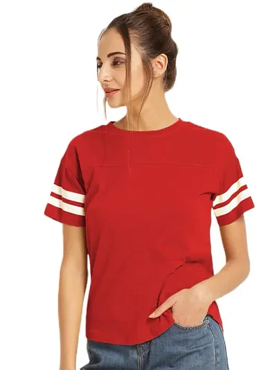 Yes'No Women's Round Neck Half Sleeve Stylish T-Shirt