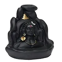 SSS SCULPTUREreg; Adiyogi Smoke Fountain Incense Holder Decorative Showpiece Smoke Fountain with 11 Backflow Cone Inceses Combo Pack of Lord Shiva Har Har Mahadev-thumb1